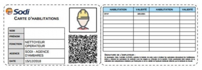 Carte d'habilitation QR code