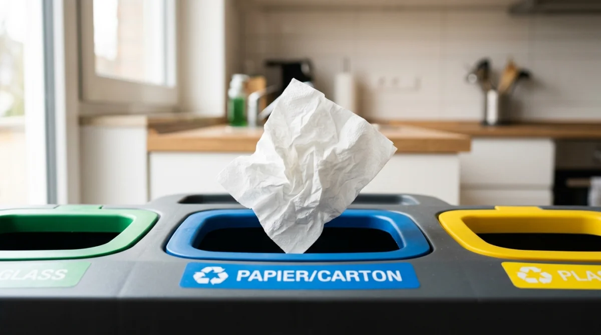 dans quelle poubelle jeter les mouchoirs en papier