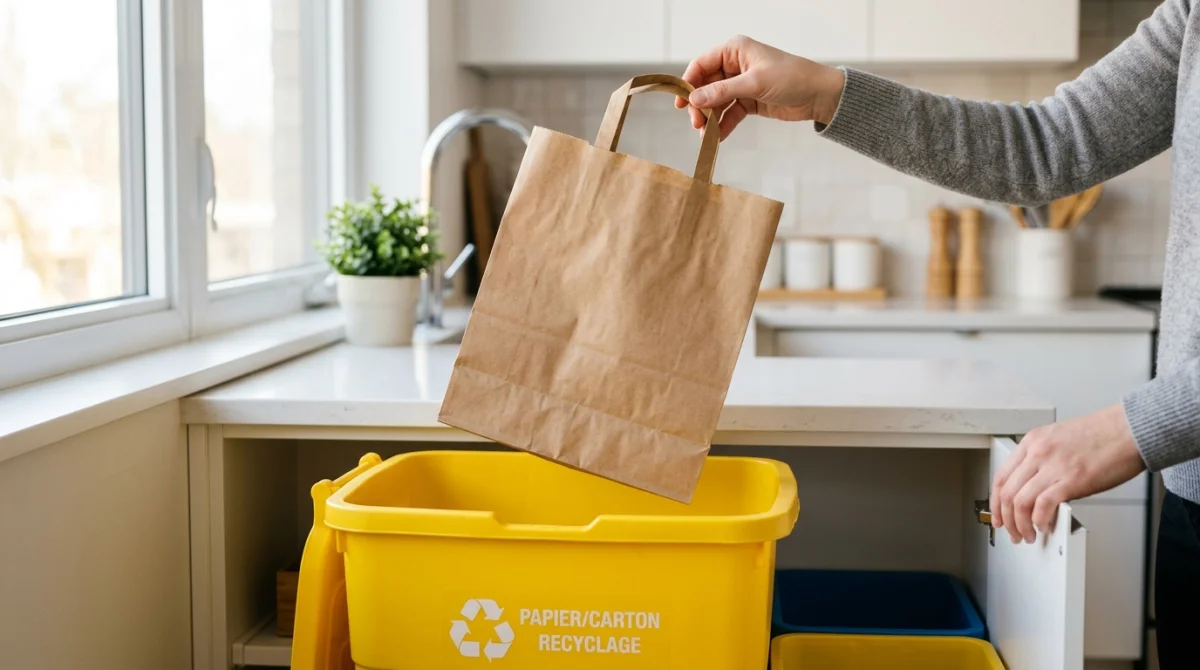 dans quelle poubelle jeter les sacs en papier